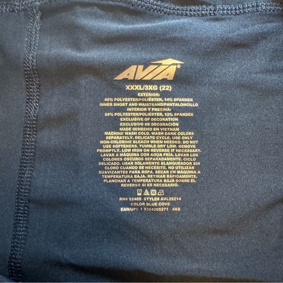 Avia Navy Blue Women's Athletic Running Workout Shorts With Liner XXXL - Picture 9 of 9